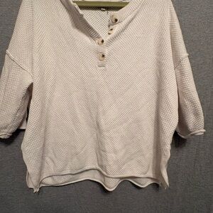 ANDREE BY UNIT Cream Knit Button-Up Cardigan